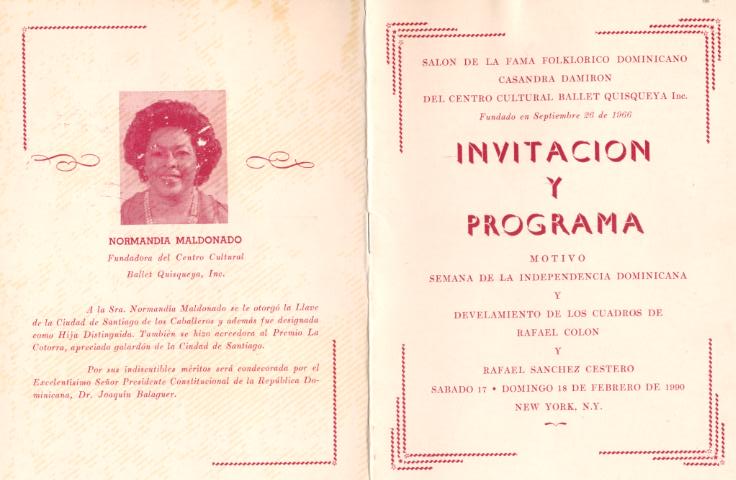 Centro Cultural Ballet Quisqueya Event Program, February 17-18, 1990