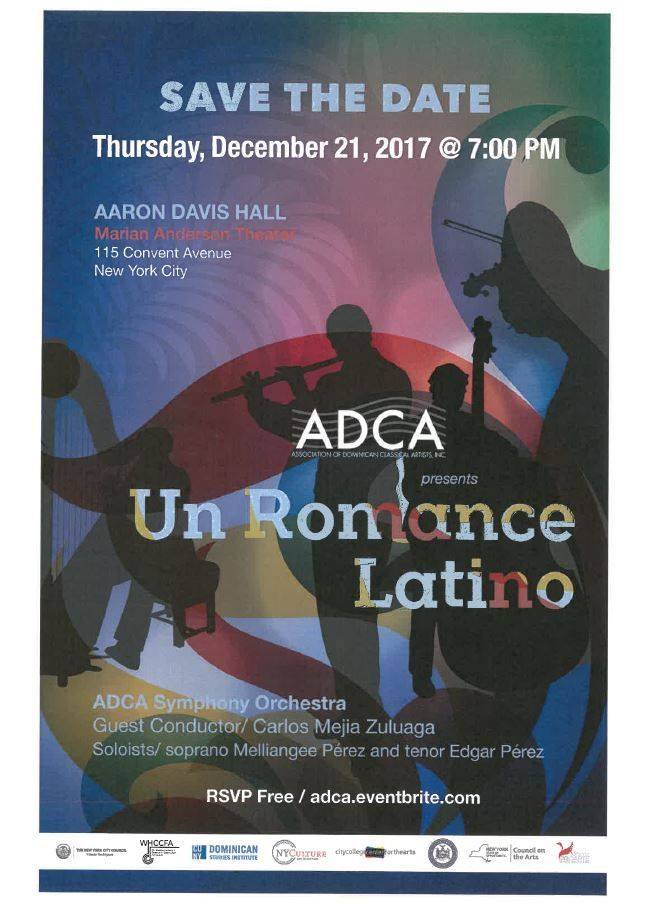 Un Romance Latino at Aaron Davis Hall Flyer, December 21, 2017