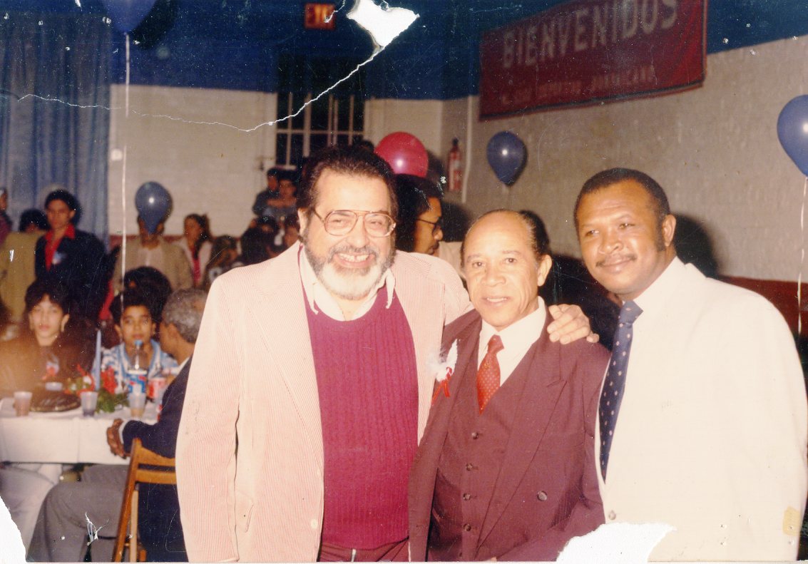 Charlie Palmieri, Luis Kalaff, and Manuel Duran at the Centro Cultural Deportivo Dominicano de Nueva York, ca. 1980