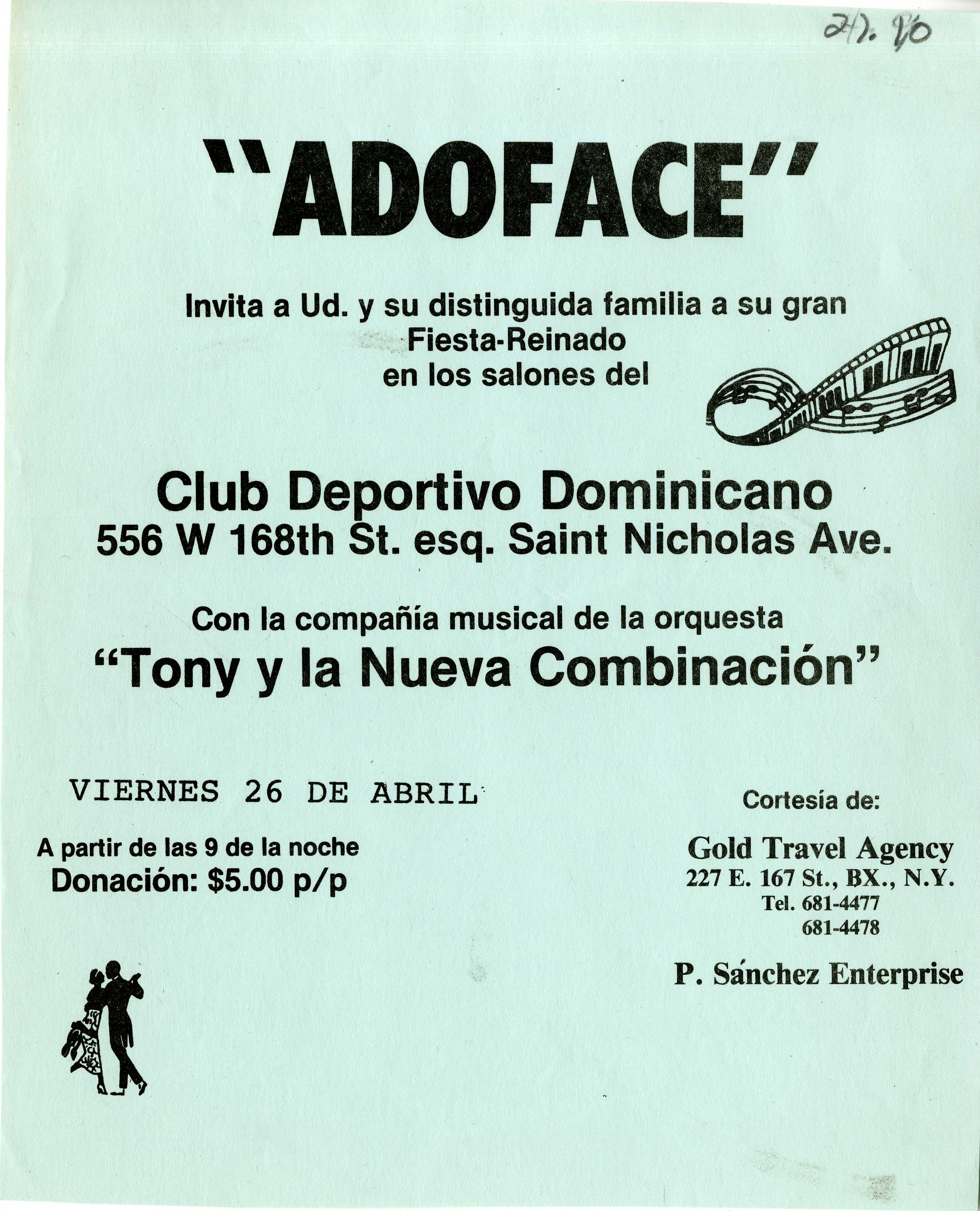 Club Deportivo Dominicano, Flyer, ca. 1980s