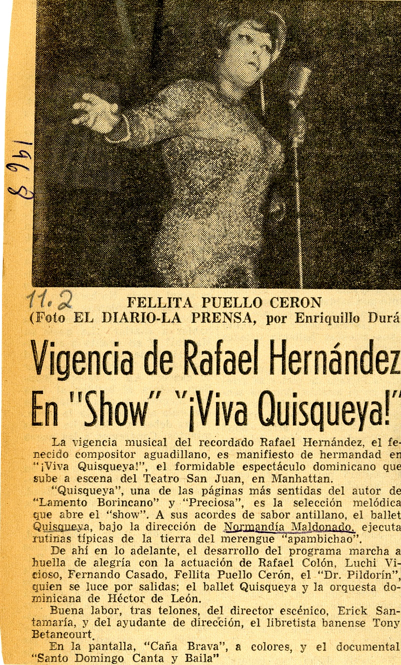 ¡Viva Quisqueya! Event, February 27, 1968