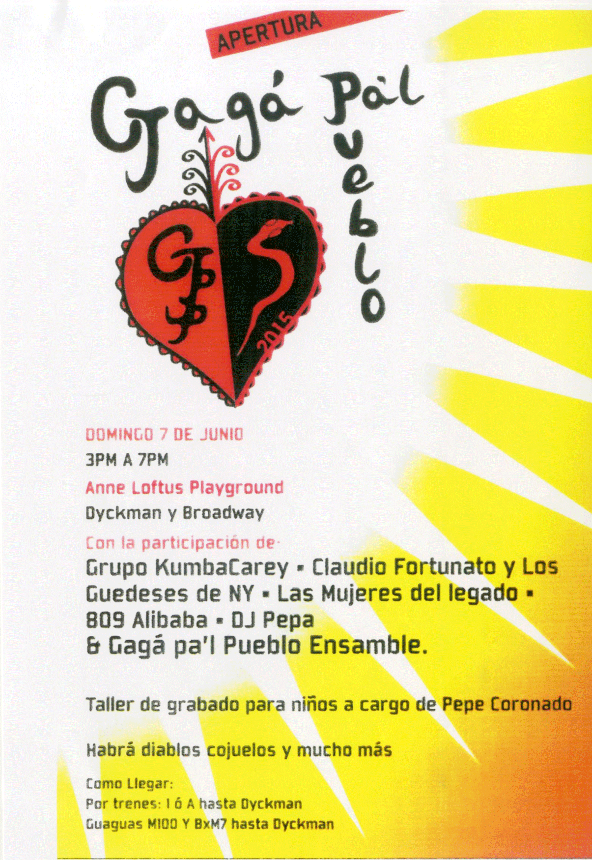 Gagá Pa'l Pueblo Event Flyer, June 7, 2015