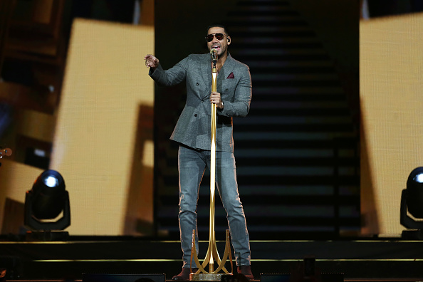 Romeo Santos performs on stage during his 'Golden Tour' at American Airlines Center on October 21, 2018 in Dallas, Texas