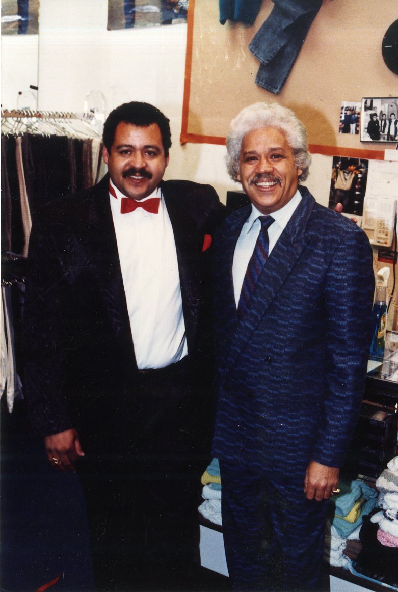 Dominican business owner Luis Cardín Peña and Johnny Pacheco, ca. 1990s