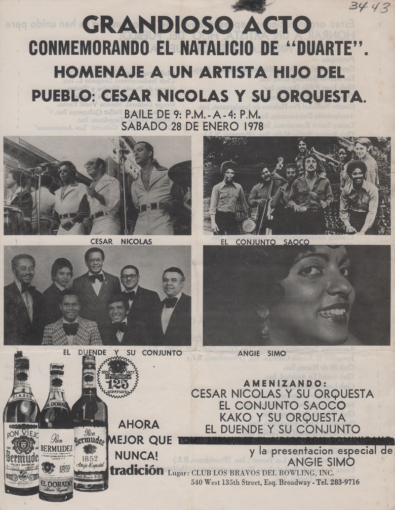 Celebration in Commemoration of Juan Pablo Duarte Birthday Event Flyer, January 28, 1978