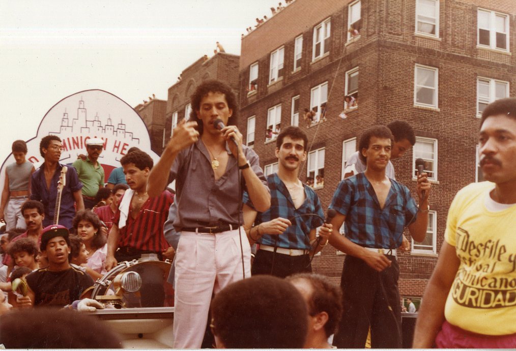 Nelson Cordero y su conjunto Elegante performing at the Dominican Day Parade and Festival, ca. 1980s