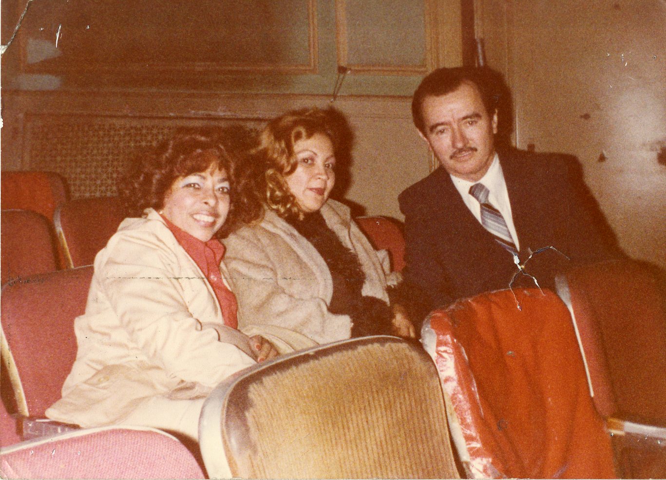 Normandía Maldonado, Zunilda Fondeur, and Happy Hills Casino booking agent Alvarito Ortiz, ca. 1970s