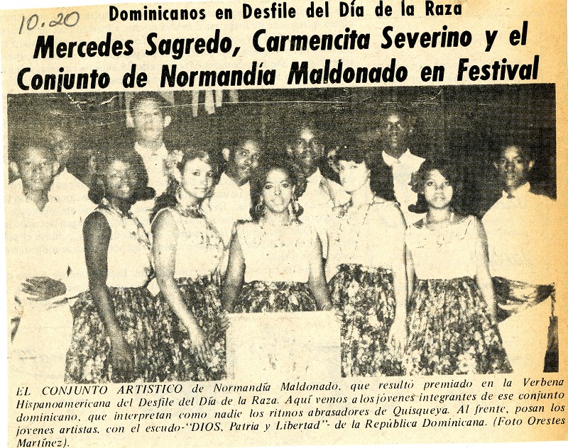 Dominicanos en Desfile del Día de la Raza, 1968
