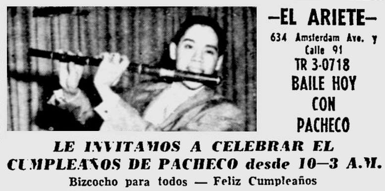 Advertisement for Johnny Pacheco’s Birthday Celebration, 1967