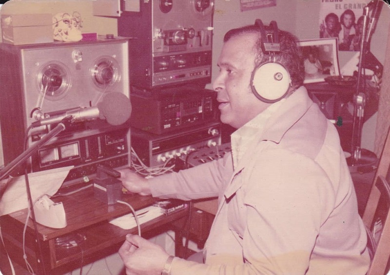 Disc Jockey and Announcer Pappy Lafontaine Working at WBNX Radio Station, New York City, circa 1970s