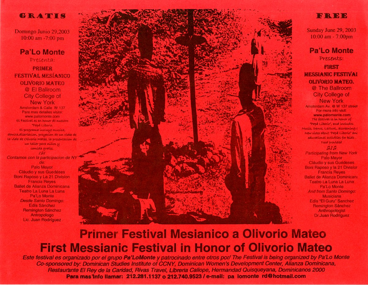 First Messianic Festival in Honor of Olivorio Mateo Flyer, June 29, 2003