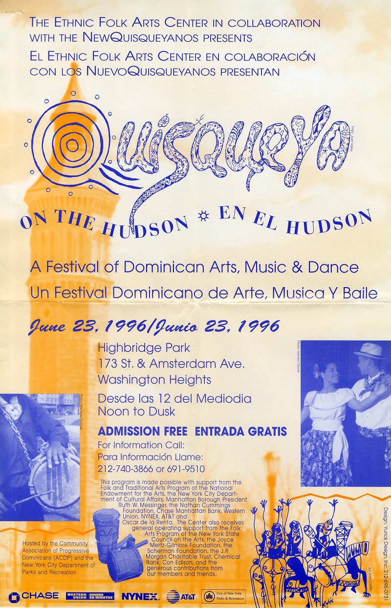 Quisqueya on the Hudson Festival Flyer, June 23, 1993