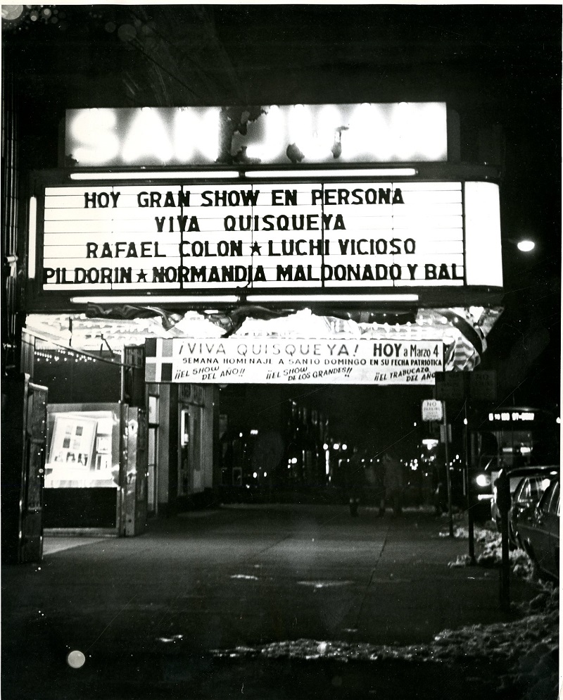 San Juan Theater Marquee for "Viva Quisqueya" Event, 1968