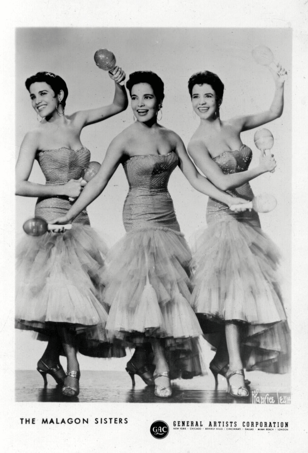 The Malagon Sisters, General Artists Corporation press photo, ca. 1955