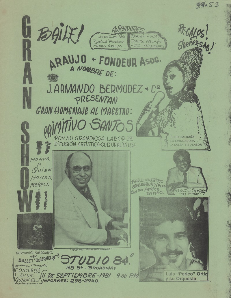 Primitivo Santos Tribute Concert Flyer, September 11, 1981