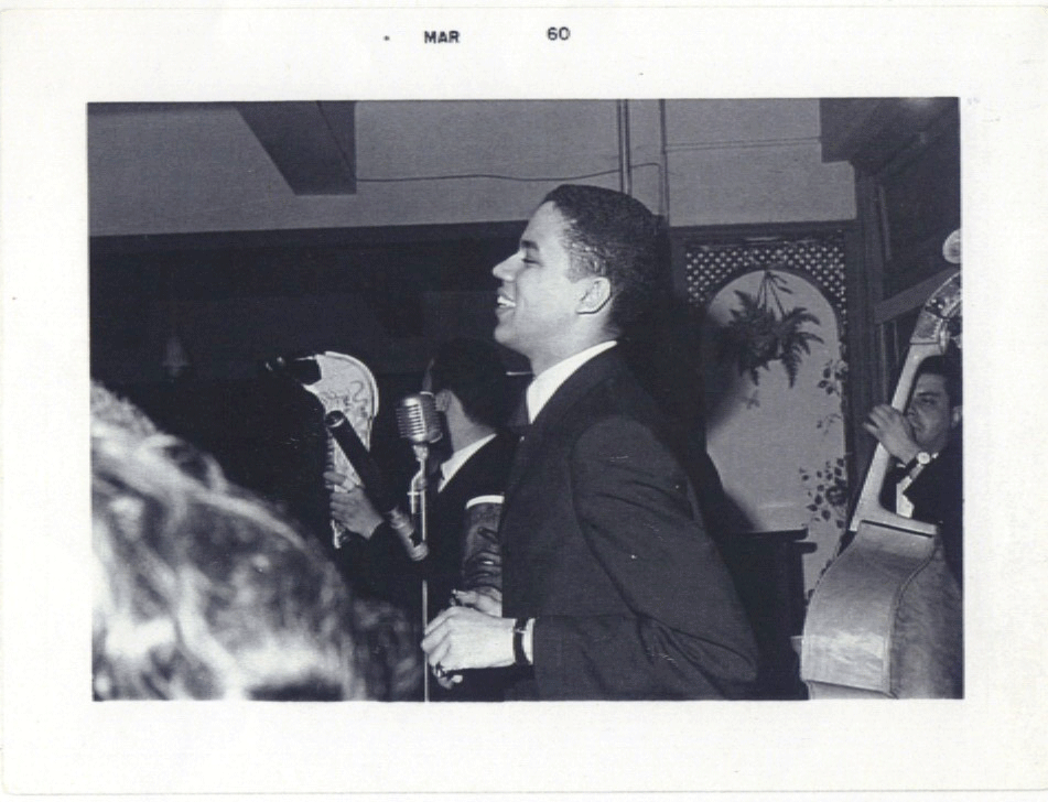 Johnny Pacheco and musicians at the Tritons Club in the Bronx, ca. 1960.
