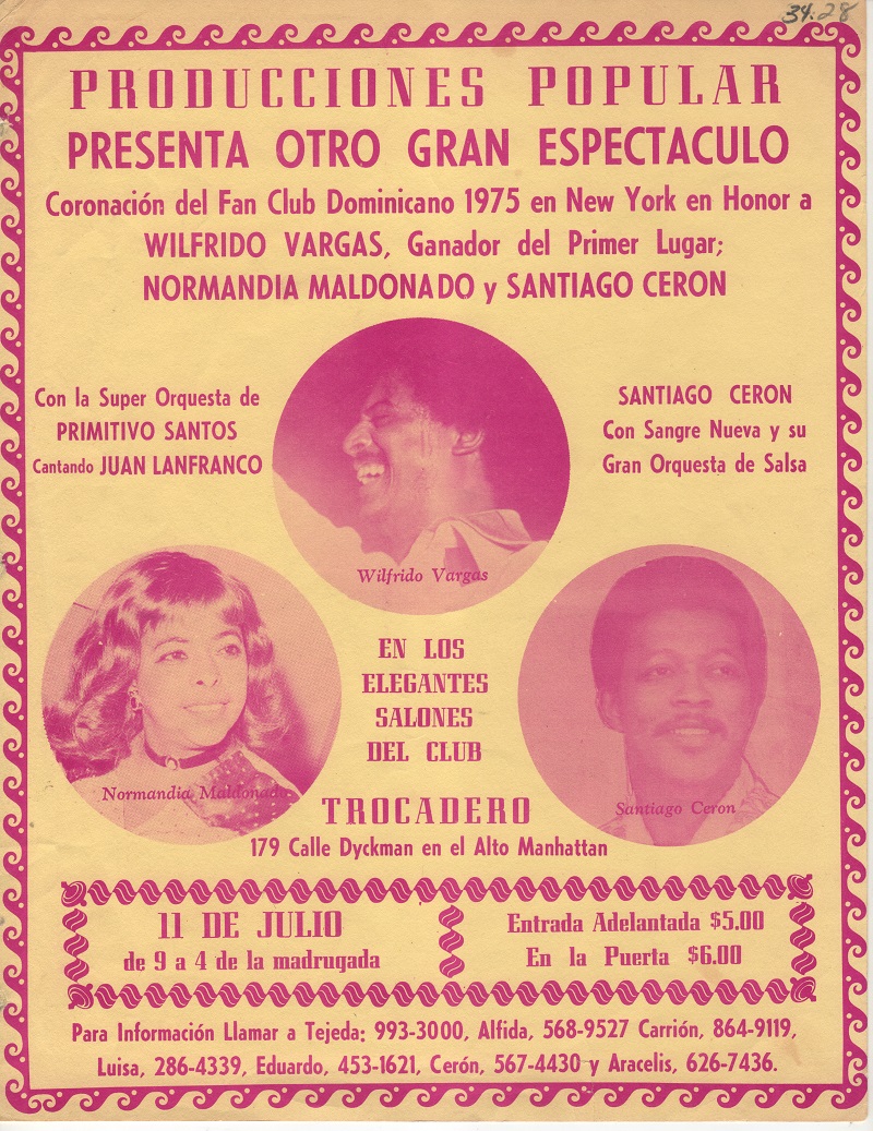 Coronation of the Dominican Fan Club Event Flyer, 1975
