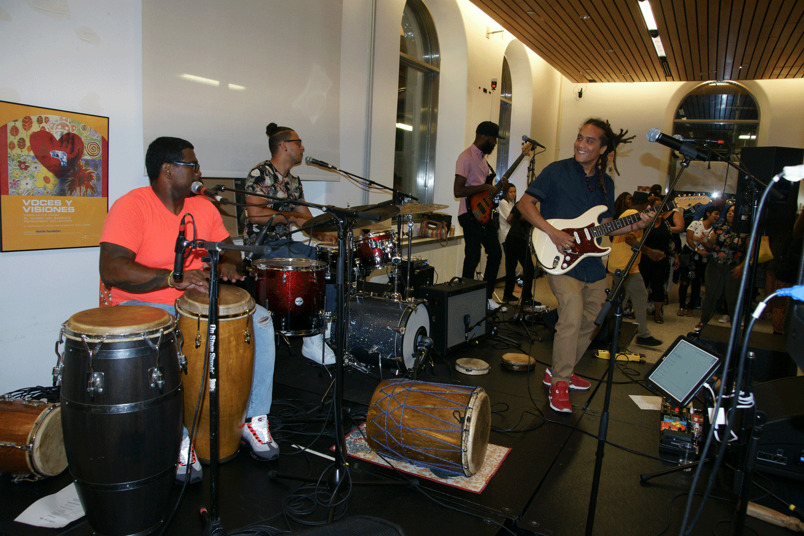 Yasser Tejeda and Palotre performing during Sonido Kiskeya event at El Museo del Barrio, August 7, 2019