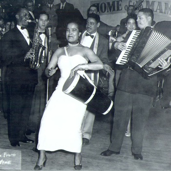 Angel Viloria y su Conjunto Típico Cibaeño with Haydee Malagón at the Palladium Ballroom, ca. 1950s