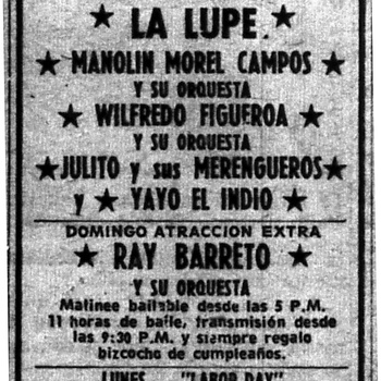 Club Caborrojeño Advertisement, September 1, 1967