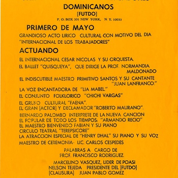 International Workers' Day Celebration Flyer, May 2, 1976