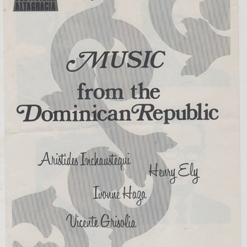 Music of the Dominican Republic Concert Program Cover, January 26, 1976