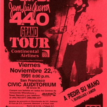 Juan Luis Guerra and 4.40 Concert Flyer, November 22, 1991