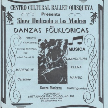Dominican Mother's Day Celebration by Centro Cultural Ballet Quisqueya Flyer, ca. 1980s
