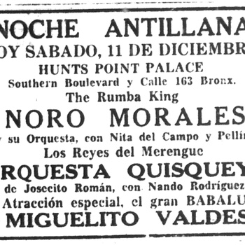 Noche Antillana Event Advertisement, December 11, 1948