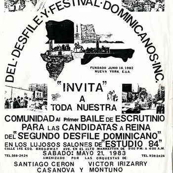 Comité del Desfile Dominicanos Community Dance Event Flyer, May 21, 1983
