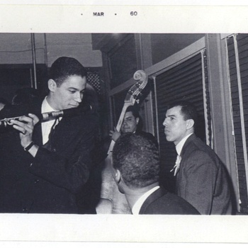 Johnny Pacheco and musicians at the Tritons Club in the Bronx, ca. 1960.