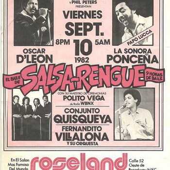 Roseland Ballroom Flyer, September 10, 1982