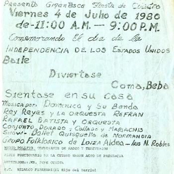 Gigantesca Fiesta del Cuatro Flyer, July 4, 1980