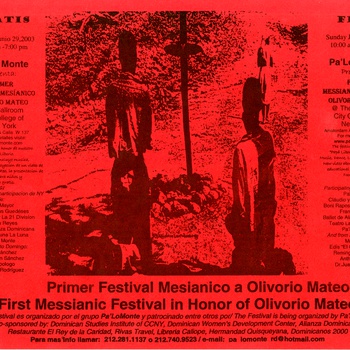 First Messianic Festival in Honor of Olivorio Mateo Flyer, June 29, 2003