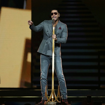 Romeo Santos performs on stage during his 'Golden Tour' at American Airlines Center on October 21, 2018 in Dallas, Texas