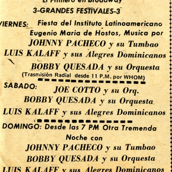 San Juan Theater Advertisement, circa 1968